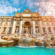 Famous iconic Trevi Fountain at Piazza Di Trevi.